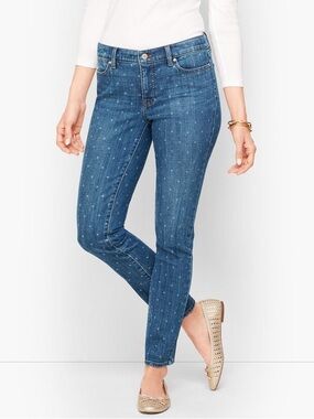 Talbots Slim Ankle Jeans With Tulip Print